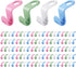 Clothes Hanger Connector Hooks Extender Clips Cascading Clothes Hangers Space Saving Plastic Hangers for Clothes Hanger Hooks for Space Saver Clothes Organizer (Green, Blue, White, Pink,100 Pcs)