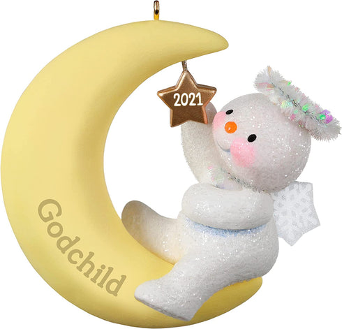 Hallmark Keepsake Christmas Ornament, Year Dated 2021, Godchild Snow Angel
