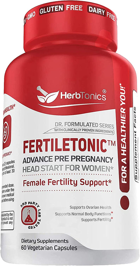 Fertility Supplements for Women to Help Pregnancy & Better Conception + Prenatal Vitamins - Aid Ovulation, Regulate Your Cycle, Balance Hormones with Folate Folic Acid Pills 60 Capsules