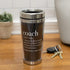 Elanze Designs Coach Definition Black 16 Ounce Stainless Steel Travel Mug with Lid
