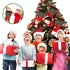 Aitbay Christmas Stockings, 4 Pack 18" Big Xmas Stockings, Burlap Plaid Style with Penguin Santa Snowman Reindeer and Plush Faux Fur Cuff Family Pack Stockings for Xmas Holiday Party Decor