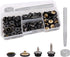 Snap Fasteners Kit, 120 Pcs Stainless Steel Marine Screws Snaps Button Setting Machine, Heavy Duty Replacement Snap Buttons, Snap Fastener Setter Tool Repair Kit for Leather, Boat Canvas Cover, Cloth