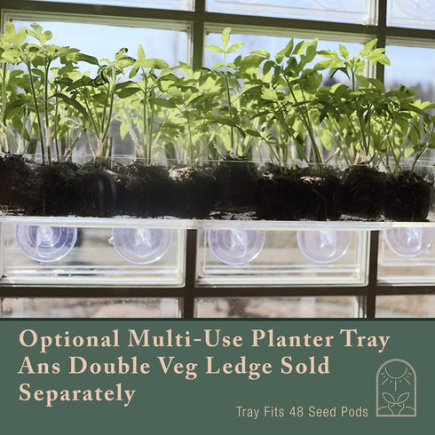 Window Garden Fiber Soil Direct Plant Seed Starters (36mm) 48 Pods - use with our Seed Starter Kit or Any Tray. Expands with Water, Grow Herbs, Flowers and Vegetables. No Messy Soil, Easy,Successful