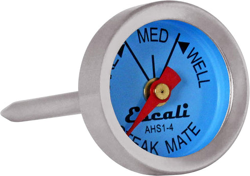 Escali AHS1-4 Easy Read Mini Steak Thermometer Set, Dial Reads Rare, Medium & Well, Dishwasher Safe, Silver