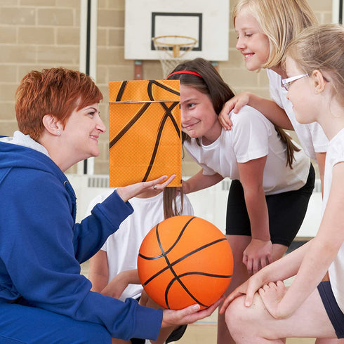 40 Pieces Basketball Party Favors Bags for Basketball Birthday Party Decorations Supplies Goody Treat Candy Paper Bag Birthday Sport Themed Party Bag for Kid Teens Adults