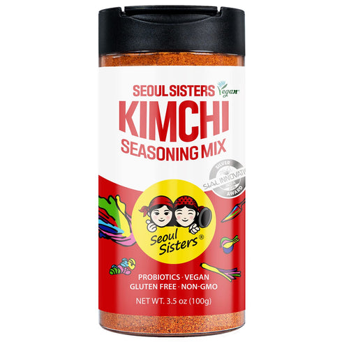 SEOUL SISTERS Korean Kimchi Powder Seasoning Mix 3.5 oz (100g) 1EA - ORIGINAL Spicy Seasoning Mix, Rich in Probiotics, Delicious Barbecue Dry Rub for Chicken Pork Fish Vegetables