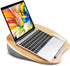 HUANUO Lap Desk - Fits up to 14 inch Slim Laptop, Laptop Stand with Pillow Cushion & Bamboo Grain Platform on Bed & Sofa, with Cable Hole & Anti-Slip Strip