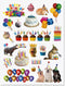 Birthday Bright Stickers - 42 Stickers on 2 Sticker Sheets, Happy Birthday Stickers, Birthday Party Stickers