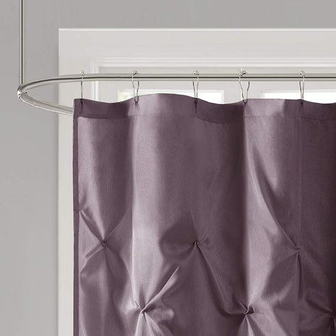Laurel Purple Shower Curtain , Pieced Transitional Shower Curtains for Bathroom , 72 X 72" , Violet
