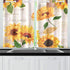YUMOING Hand Drawn Vibrant Yellow Watercolor Sunflowers Kitchen Curtains Window Curtain Tiers for Caf©, Bath, Laundry, Living Room Bedroom 26 X 39 Inch 2 Pieces