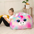 Stuffed Animal Storage Unicorn Bean Bag Chair Cover for Kids Room Organizer and Decor 24x24in (Cover Only)