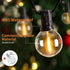 Bomcosy Patio Lights - Outdoor String Lights 30FT Smart Globe String Lights with Waterproof Shatterproof 15+1(Spare) G40 Led Bulbs, 2.4GHz Wi-Fi & Alexa Control Hanging Lights for Garden, Backyard