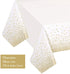 4 Pack, White and Gold Tablecloth for Birthday Party, Gold Dot Confetti Pattern Table Covers for Rectangle Tables, Fit for All Party, Thanksgiving Christmas Wedding, Anniversary,54" x 108",Gexolenu