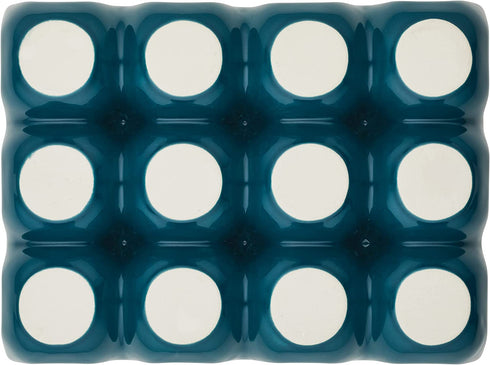 Rachael Ray Solid Glaze Ceramics Egg Tray/Holder, 12 Cup, Teal