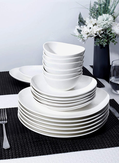 Sweese 151.001 Porcelain Dessert Salad Plates - 7.8 Inch - Set of 6, White