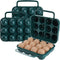 ZEAYEA 3 Pack Eggs Carrier with Handle, 36 Eggs Camping Egg Holder for Organize Eggs and Prevent Eggs from Cracking, Portable Egg Container for Travel, Outdoor Hiking, Picnic, Green