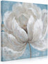 Yelash Bathroom Wall Decor Flower Picture - White Floral Blossom Painting Canvas Wall Art for Bedroom - Abstract Painting Framed and Easy to Hang 14''X14''