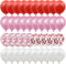 80 Pieces Valentines Day Balloons Party Decoration Supplies - Red Pink White Heart Balloons Kit for Valentines Wedding Engagement Party Decorations