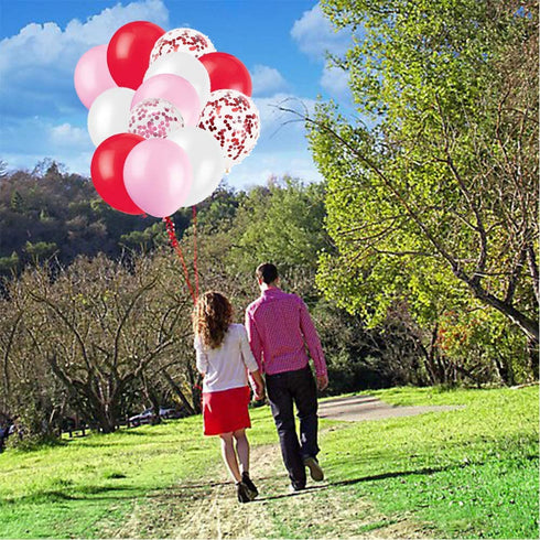 80 Pieces Valentines Day Balloons Party Decoration Supplies - Red Pink White Heart Balloons Kit for Valentines Wedding Engagement Party Decorations