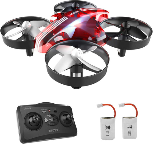 ATOYX Mini Drone for Kids & Beginners, Indoor Portable Hand Operated/RC Nano Helicopter Quadcopter with Auto Hovering, Headless Mode & Remote Control, Children's Day Gift for Boys and Girls -Red