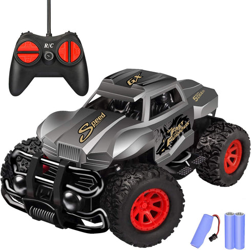 GaHoo Remote Control Car for Kids - Durable Non-Slip Off-Road Shockproof RC Racing Car RC Toys Car for Age 3 4 5 6 7 8 Years Old Boys and Girls Best Gifts (Gray)