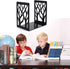 MSDADA Bookends, Book Ends for Shelves, Bookends for Office, Book Ends for Heavy Books, Book Shelf Holder Stand Home Decorative?Metal Bookend Supports, Book Stoppers, Black(3 Pairs)