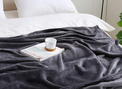 BEAUTEX Fleece Blanket Twin Size Grey Blanket Throw Super Soft Flannel Blanket Lightweight Fuzzy Plush Blanket for Couch Sofa or Bed All Seasons (Graphite Grey, 60" x 80")