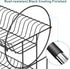 Dish Drying Rack, GSlife Rust-Resistant Small 2 Tier Dish Rack with Drainboard Set, Dish Drainer with Utensil Holder & Cup Holder for Kitchen Counter, Black