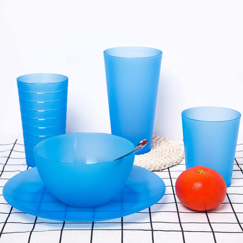 Everyday Plates set of 12 - Unbreakable and Reusable 10 inch Plastic Dinner Plates, 6 Assorted Color | Dishwasher Safe,BPA Free