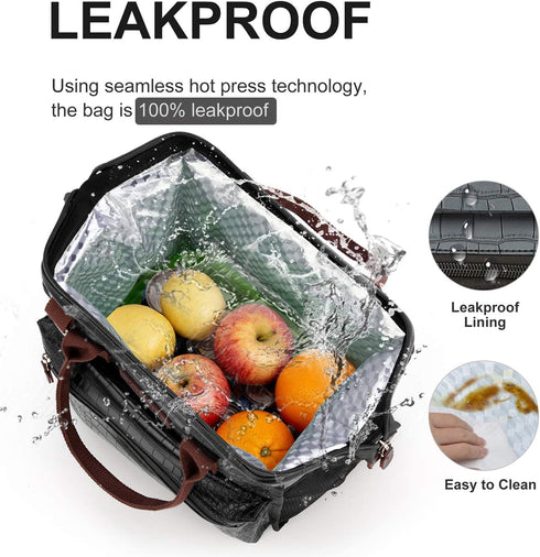 JOYHILL Lunch Bag for Women, Insulated Lunch Box bag Lunch Tote Bag, Reusable Lunch Cooler Thermal Bag for Work School Picnic - Black