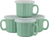 10 Strawberry Street 16 oz Soup Mug with Lid, Set of 4, Turquoise