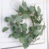 idyllic Eucalyptus Leaves Wreath Metal Polyester Fabric Paper Round Green Wreath 14 Inches for The Front Door D©cor, 2 Packs