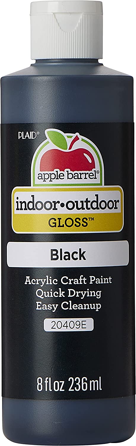 Apple Barrel Gloss Acrylic Paint in Assorted Colors (8 oz), 20409 Gloss Black