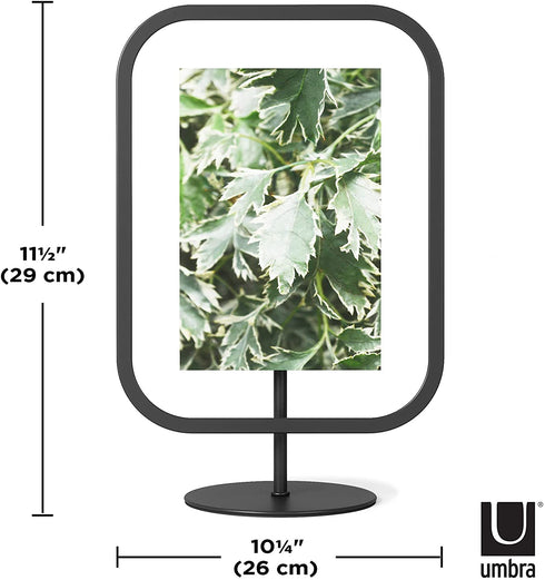 Umbra Infinity Picture Frame, Floating Photo Display for Desk or Wall, 5x7, Black