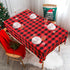 Partisout Buffalo Check Tablecloth Rectangle 56x80-Inch Red and Black Checked Tablecloth with Tassel Bluffalo Plaid Tablecloths Washable Cotton Linen Table Cover Gingham Table Cloths for New Year
