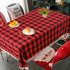 Partisout Buffalo Check Tablecloth Rectangle 56x80-Inch Red and Black Checked Tablecloth with Tassel Bluffalo Plaid Tablecloths Washable Cotton Linen Table Cover Gingham Table Cloths for New Year