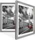 IkaLede 12x16 Rustic Picture Frames Display 11x14 Pictures with Mat or 12x16 Photos without Mat Solid Wood Grain Picture Frames Wall Art for Living Room Wall Mounting Decor