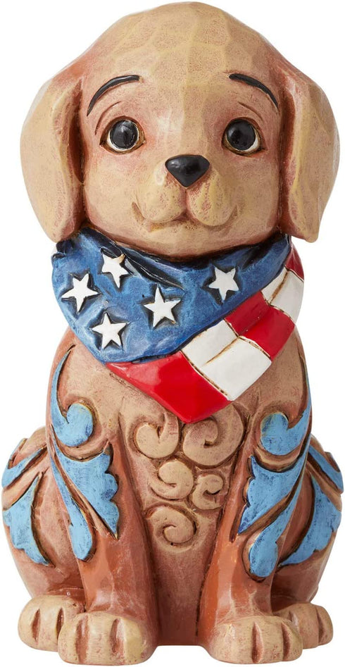 Enesco Jim Shore Heartwood Creek Mini Patriotic Puppy Figurine, 3.5", Multicolor