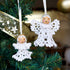 CDXCCSMYXGS Christmas Wooden Angel Ornaments White Angel, 6Pieces Handmade Crochet Wall Hanging Angel Pendant Decor Suitable for Home Decor DIY Hanging Crafts, 3IN