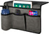 Joywell Bedside Storage Bedroom Organization Bedside Caddy Remote Control Holder 4 Pockets Bedside Organizer Dorm Insert Mattress for Remote Control, Phone, Magazine, iPad, Tablet, Grey