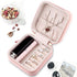 JIDUO Duomiila Small Jewelry Box, Travel Mini Organizer Portable Display Storage Case for Rings Earrings Necklace,Gifts for Girls Women (Girl Pink)
