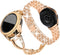 Supoix Compatible for Samsung Galaxy Watch 4/Watch 5 40mm 44mm/Galaxy Watch 3 41mm/Galaxy Watch 42mm/Active 2 Band, 2 Pack 20mm Women Jewelry Bling Metal Replacement Strap (Rose gold)