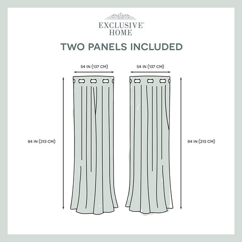 Exclusive Home Curtains Loha Linen Grommet Top Curtain Panel Pair, 54x84, Natural