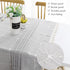 Lipo Round Tablecloth Rustic Embroidery Fabric with Tassel - Waterproof Table Clothes for Round Tables Wrinkle Free Stain Resistant Outdoor Table Cover for Party Dining Round Tablecloths Grey 55 Inch