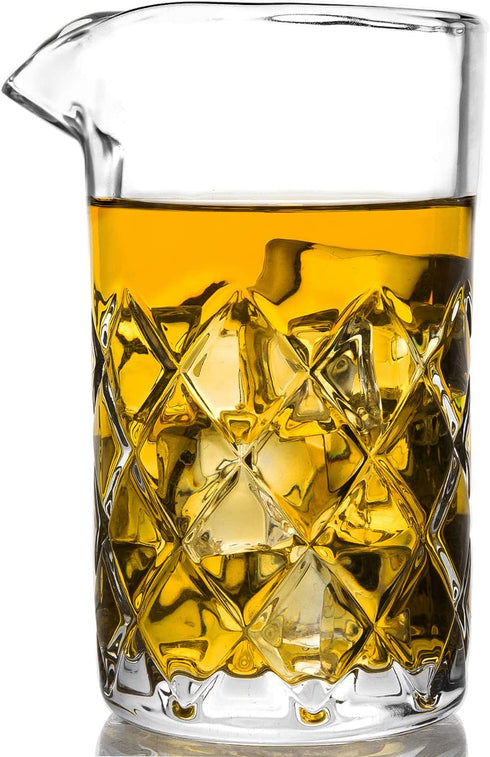 Lighten Life Cocktail Mixing Glass,20oz Mixing Glass with Thick Bottom,Premium Old Fashioned Bar Mixer Glass for Stirring Drinks,Professional Stirring Glass Cocktail beaker