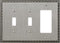 Amerelle Egg & Dart Double Toggle/Single Rocker Cast Metal Wallplate in Antique Nickel