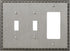 Amerelle Egg & Dart Double Toggle/Single Rocker Cast Metal Wallplate in Antique Nickel