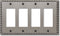 Amerelle Egg & Dart Quadruple Rocker Cast Metal Wallplate in Antique Nickel
