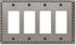 Amerelle Egg & Dart Quadruple Rocker Cast Metal Wallplate in Antique Nickel