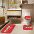ArtSocket Bathroom Rugs and Mats Sets 3 Piece,Bathroom Rugs Non Slip, Christmas Let It Snow Red Abstract Absorbent Microfiber Memory Foam Bath Mat Machine Washable Bathroom Floor Mats